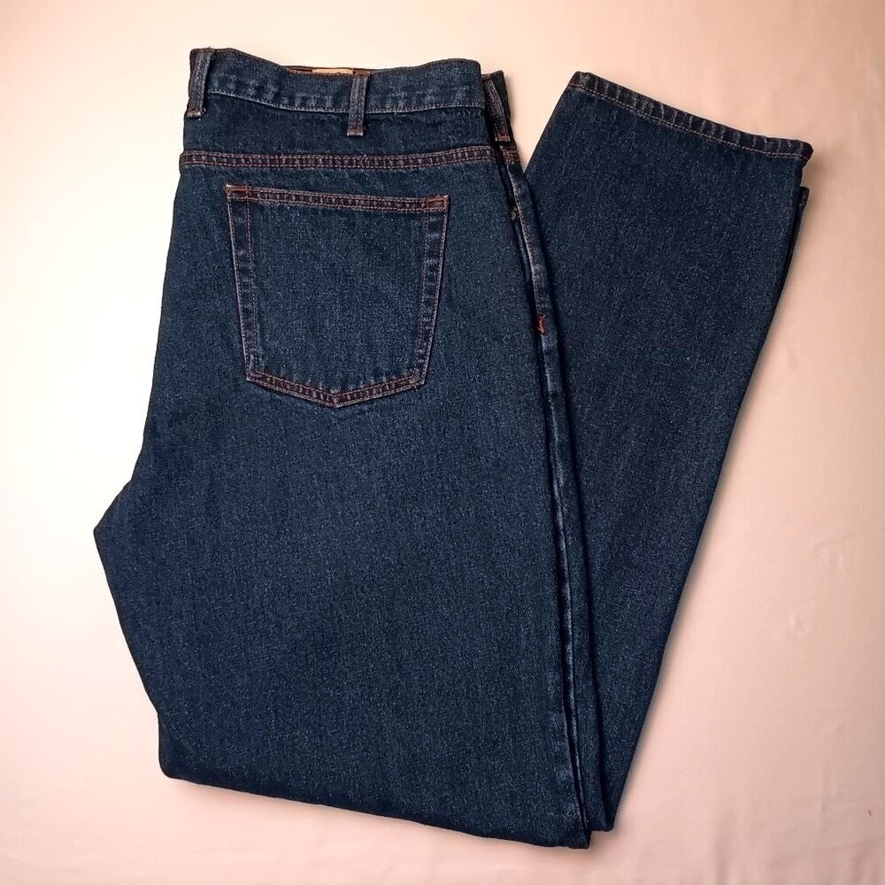 Red Head Mens Jeans Dark Indigo Size 40x34 Straight Leg Denim Workwear Pants